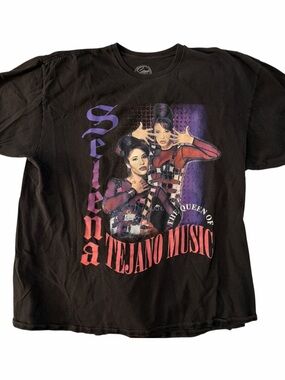 Vintage Official Selena Merchandise The Queen of Tejano Music T Shirt Black